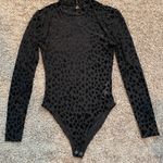 Forever 21 Black High Neck Velvet Bodysuit Photo 1