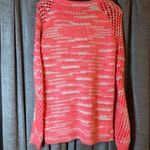 525 America  Pink Pink Open Knit Sleeve Wool Blend Crewneck Sweater Size Small Photo 10