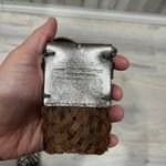 Gap  Womens Silver Metallic Leather Woven Belt Chunky Large Boho Festival Y2K Photo 4