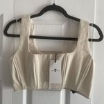 7 For All Mankind  Khaki Small Denim Crop Top NEW Festival Boho Boning Hippie‎ Photo 0