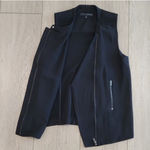 Harvé Benard New Harvè Benard Black Vest with Pleat/Ribbed Detailing Photo 2