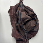 Chocolate Brown Leather Slouchy Crossbody Bag Purse Boho Crescent Y2K SO SOFT Photo 9