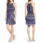 Cupcakes and Cashmere  Navy Print Darden Mini Shift Dress Size XS Photo 1