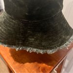 Natural Life Dark Green Velvet corduroy Frayed Edge Bucket Hat one size Photo 3