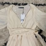 ZARA Ivory Pleated Mini Dress Photo 2