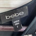 Bebe  Mirrored Neck Fringe Sleeveless Top Blue White Ombre Small Photo 8