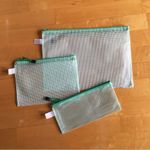Set/3 Waterproof GREEN Document Zipper Travel Pouches, File Organizers, Clear Photo 12