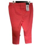 Rafaella  Comfort Stretch Pull On Printed Knit Twill Coral Pants Size 16 NEW Photo 3
