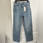 Mango Straight Jeans with Forward Seams Nicola Medium Blue Denim NWT Size 4 Photo 3