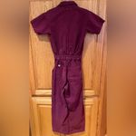 Big Bud Press Short Sleeve Cotton Twill Utility Jumpsuit in Cranberry‎ Size XXS Red Photo 8