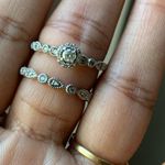 10kt White Gold Engagement/Wedding Ring Set Photo 2
