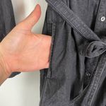 Ralph Lauren Lauren Women's M Gray Long Sleeve Denim Shirt Dress Belted Photo 6