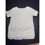 Andrea Jovine Quiet Luxury Minimalist Basic Organic 100% Linen White Blouse Top Photo 14