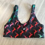 Goldsheep Holiday Reindeer Print Sports Bra Black Multi Size M Green Size M Photo 2