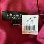 Alex Evenings Wine Red Satin Evening Gown Size 12 A-Line Halter Formal Dress Photo 8