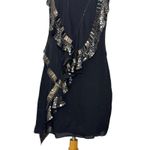 Karen Millen  Silk Beaded Sequin Mini Dress Asymmetric Party Formal Red Carpet 8 Photo 4