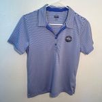 ep pro Golf Polo Shirt Blue White Stripes Photo 1