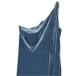 Jenny Yoo  Cybill Velvet Blue Asymmetrical One-Shoulder Bridesmaid Dress Size 8 Photo 3
