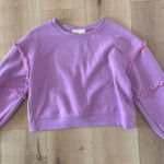 Fanco Boutique Pink/Purple Fringe Sweatshirt Pink Photo 0