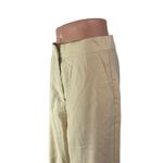 H&M Women's Cream Linen High Waisted Straight Wide Leg Trousers Pants Size 8 Photo 2
