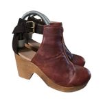 Free People Amber Orchard Clog Wood Platforms Brown Leather Women Size 8.5 Heels Photo 1