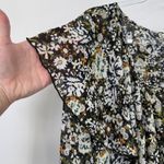 Free People Intimately  Bodysuit Medium Black Floral Lace Ruffle Whimsigoth Bells Photo 4