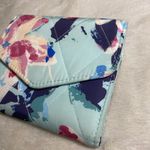 Vera Bradley Trifold Wallet ‘Floating Blossoms’ Teal & Pink Quilted Nylon EUC Photo 6
