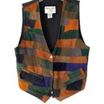 Union Khaki Vintage Suede Leather Patchwork Vest size small Brown Photo 0