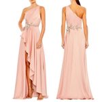 Mac Duggal  Embellished One Shoulder Asymmetrical Gown Rose Size 10 Photo 1