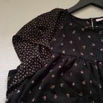 Gap pink rose bud black swing blouse, size large Photo 1