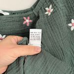 Altar'd State  Olivia Embroidered Babydoll Green Cotton Gauzey Blouse Sz XS Photo 5