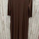 Zenana Premium Brown 3/4 Sleeve Comfy Maxi Dress Pockets Stretchy Photo 0