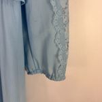 Sears Lace Dress 18 Union Made USA ILGWU Modest Cottagecore Prairie Vintage Blue Photo 4