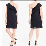 J.Crew  black one shoulder linen dress size Large Photo 1