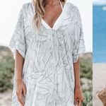 Cupshe NWT  Beach Cover Up Dress - Plunging-V Palm & Green Linen Midi Bundle Sz M Photo 0