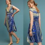 Anthropologie  Maeve Small Tamera surplus cap sleeve blue yellow dress $75 Photo 2