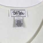 Bob Mackie ‎ Large Top Wearable Art White Green Beaded Knit Sequins Stretch 202 Photo 5