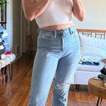 Just Black  Women's Light Blue Straight Leg Jeans Photo 0