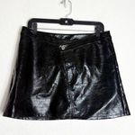 Torn By Ronny Kobo Donnie Asymterical Skirt Size Large Black Snakeskin Pleather Photo 2