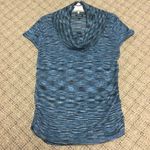 Apt. 9 Teal Black Silver Cowl Neck Short Sleeve Sweater Size Medium Photo 0