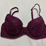 Victoria's Secret Victoria’s Secret Body By Victoria Lined Demi Bra 32D Lace Burgundy Photo 7