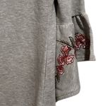 cupio HEATHER GREY Floral Embroidered Bell Sleeve Dress M Photo 3