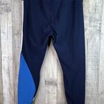 Peloton SZ XXL Cropped Leggings Navy Blue/Blue/White w/Yellow Together We Go Far Photo 1