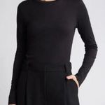 Theory Black Tiny Long-Sleeve Tee in Organic Cotton. Size L. MSRP $95 Photo 0