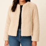 Reformation Cream Faux Fur Jacket Photo 0