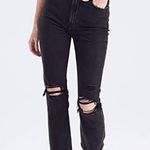Abercrombie & Fitch Ankle Straight Ultra High Rise Black Distressed Jeans Photo 0