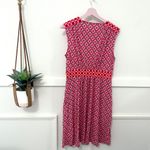 Boden Thea Sleeveless Short Sleeve Dress Sangria Sunset Geo Pome Size 8 Pink Photo 4
