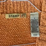 Stamp 10 women's medium knit Cardigan in Rich Orange peach crochet Photo 2