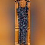 COLLECTIF‎ Olympia Square Neck Belted Strawberry Vine Jumpsuit Size Small (6) Blue Photo 6
