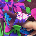 Vintage 60s Mod Mini Shift Dress Purple Floral Print Sleeveless Floral XS Retro Size XXS Photo 9